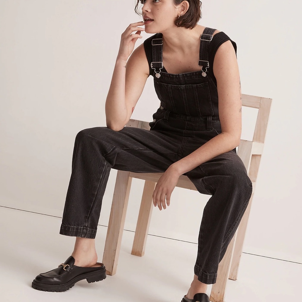 Madewell Straight-Leg Overalls in Lunar Wash